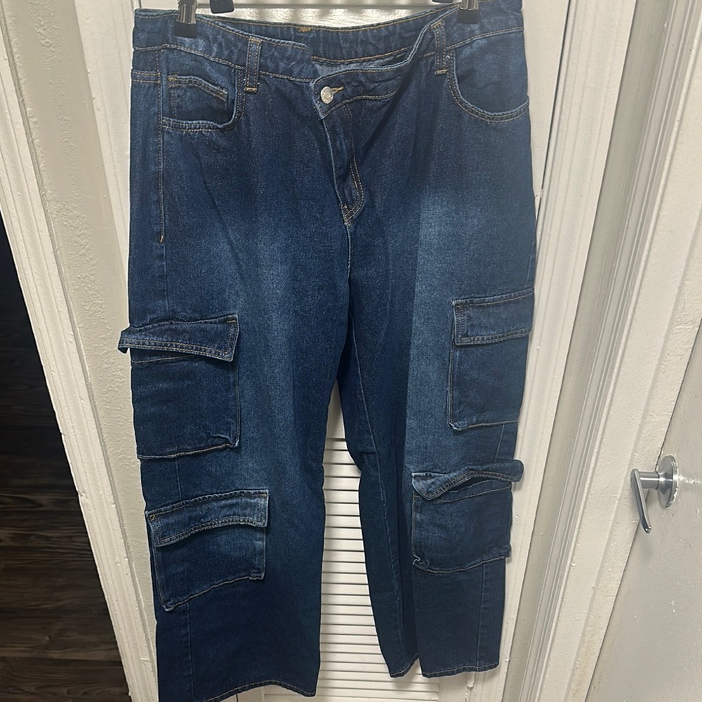 SHEIN Indigo Denim Pants